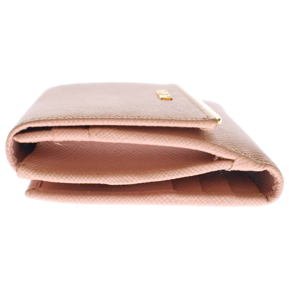 PRADA(プラダ) サフィアーノ 二つ折り財布 ピンク レザー コンパクトウォレット 1MH523