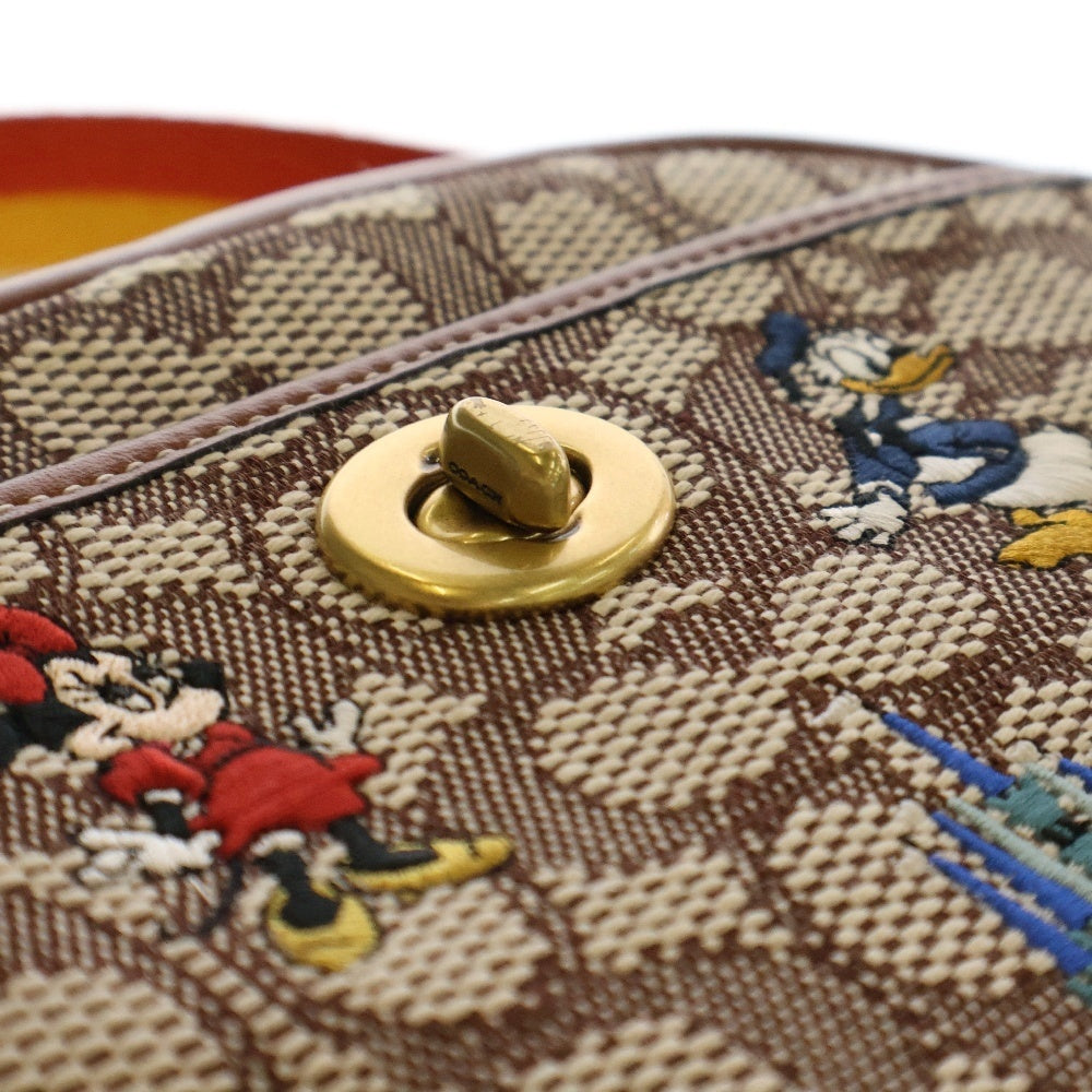 COACH(コーチ) シグネチャー ディズニーコラボ カメラバッグ ブラウン キャンバス×レザー C8555