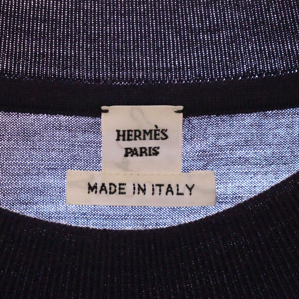 HERMES(エルメス) En Desordre Finesse ツイルレーヌ クルーネックセーター ニット パープル レディース H4H2826DL