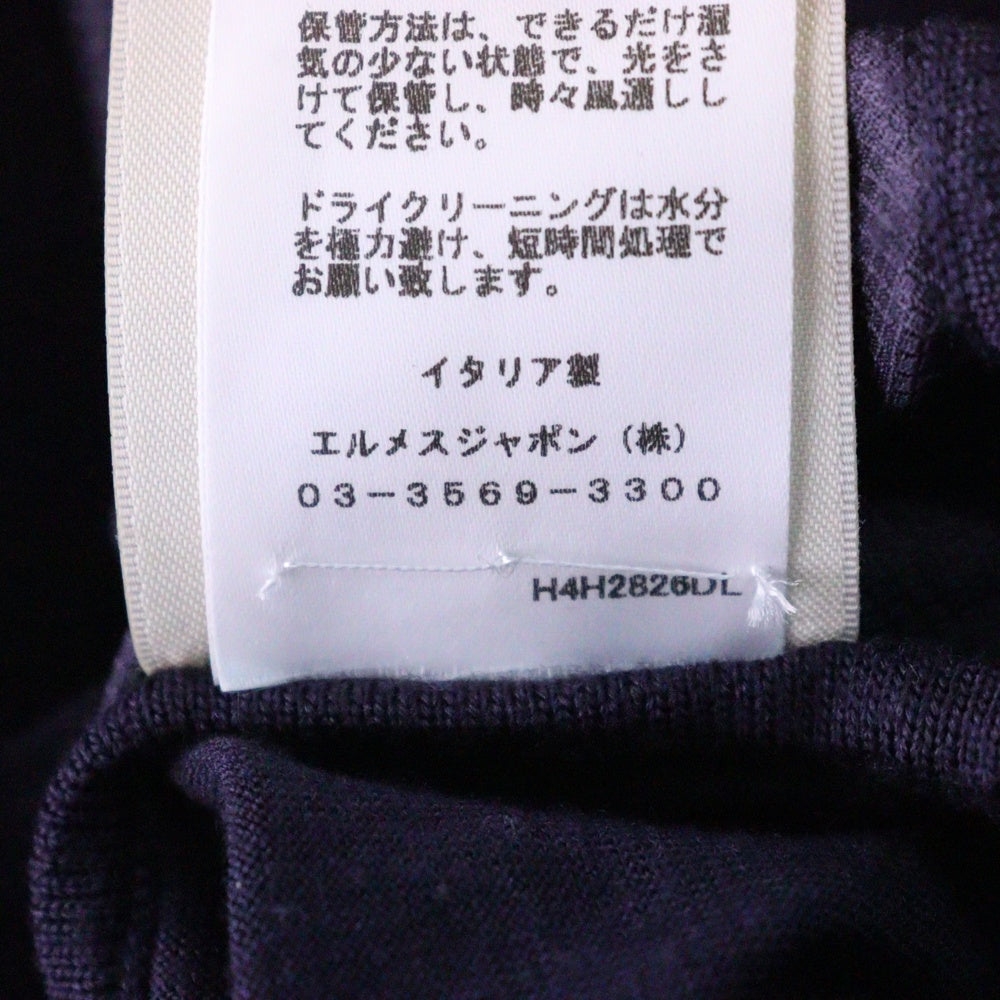 HERMES(エルメス) En Desordre Finesse ツイルレーヌ クルーネックセーター ニット パープル レディース H4H2826DL