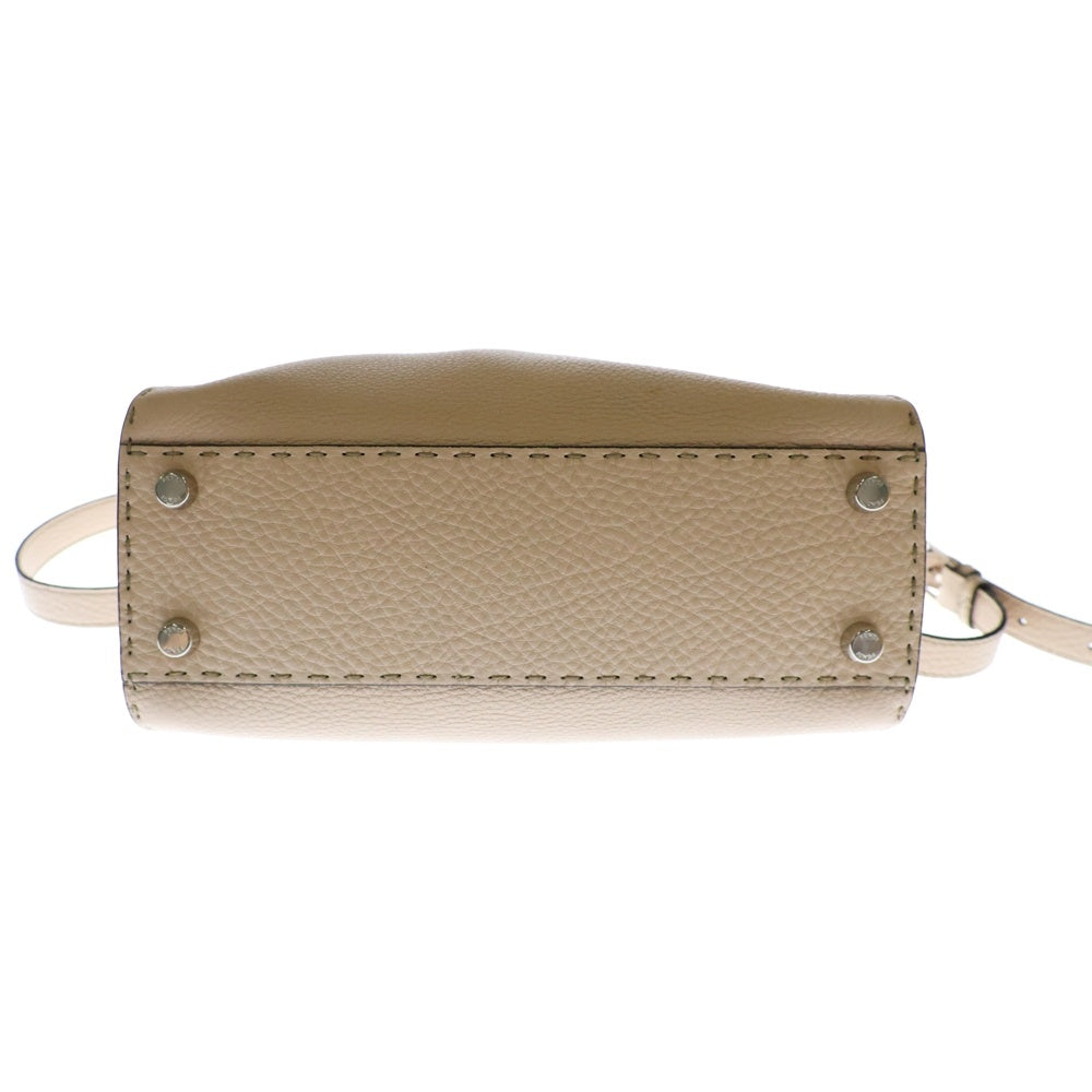 FENDI(フェンディ) ピーカブー アイコニック エッセンシャリー 2WAYバッグ ハンドバッグ ショルダーバッグ ピンクベージュ レザー シルバー金具 8BM302