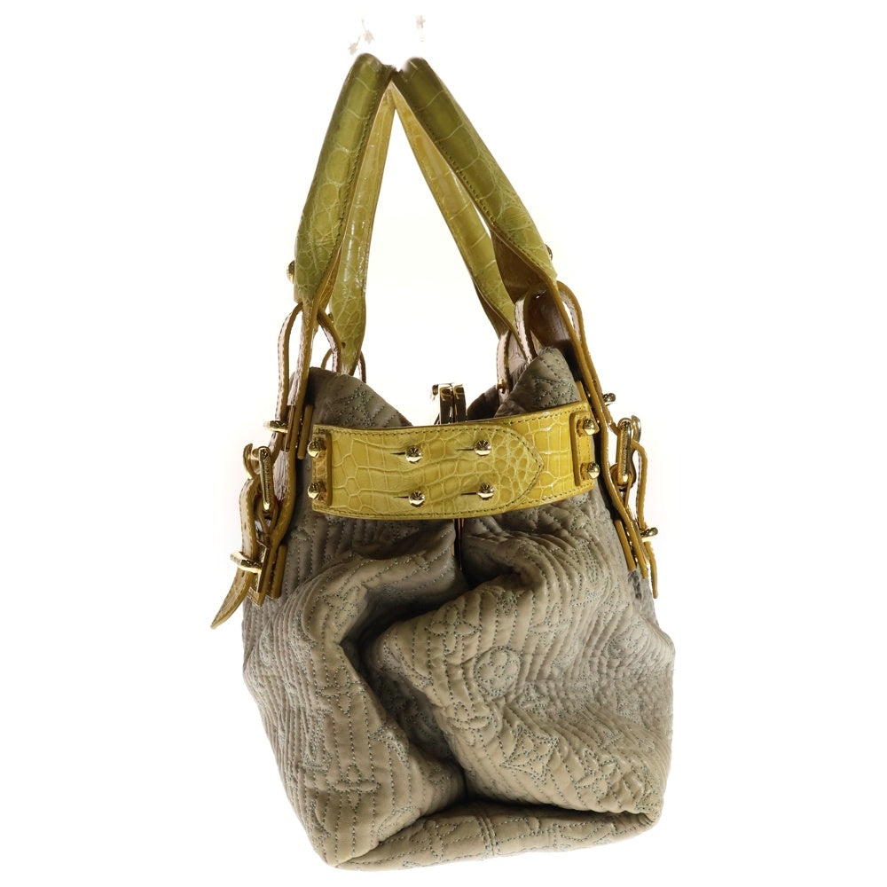 LOUIS VUITTON(ルイヴィトン) モノグラム モタード レザーハンドバッグ ブラウン×イエロー レディース