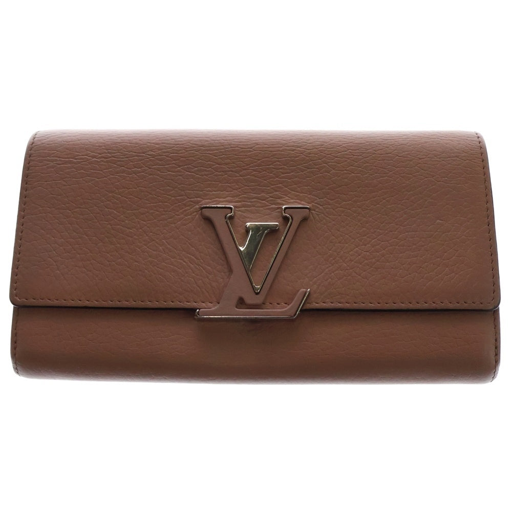 LOUIS VUITTON(ルイヴィトン) ポルトフォイユ・カプシーヌ マグノリア ロングウォレット 長財布 ベージュ シルバー金具 M61250