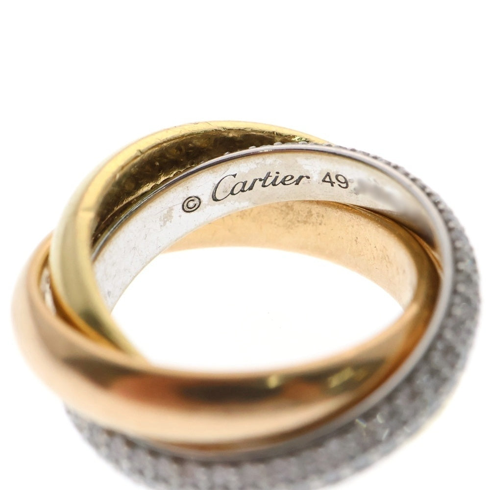 Cartier(カルティエ) トリニティ パヴェダイヤ リング Au750 K18 YG×PG×WG ゴールド スリーカラー