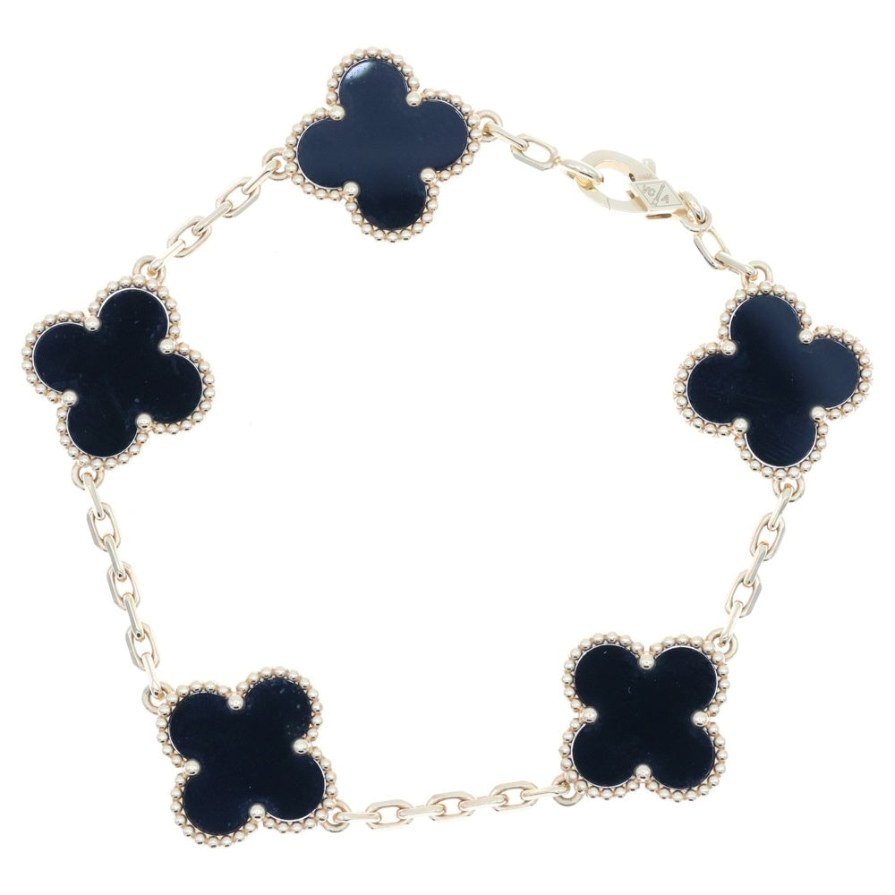 Van Cleef & Arpels(ヴァンクリーフアンドアーペル) ヴィンテージアルハンブラ 5モチーフ ブレスレット オニキス K18YG イエローゴールド/ブラック VCARA41300