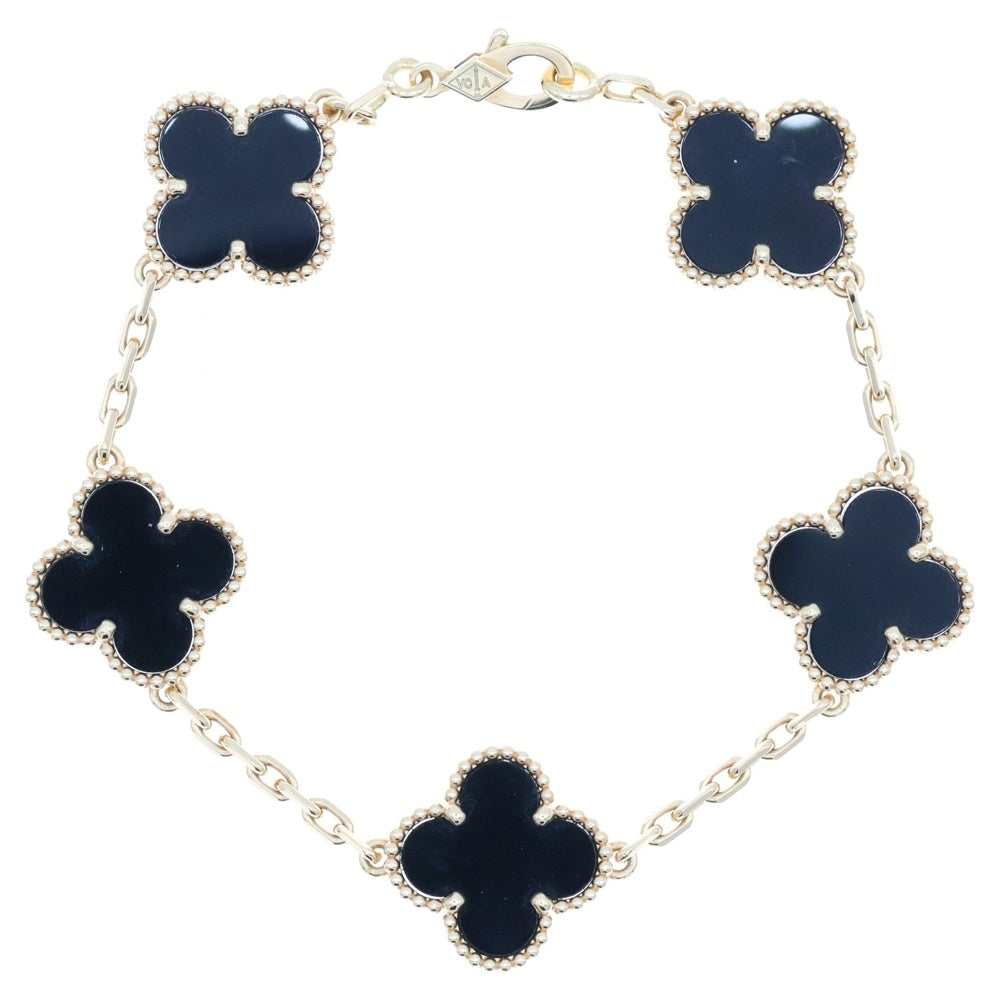 Van Cleef & Arpels(ヴァンクリーフアンドアーペル) ヴィンテージアルハンブラ 5モチーフ ブレスレット オニキス K18YG イエローゴールド/ブラック VCARA41300