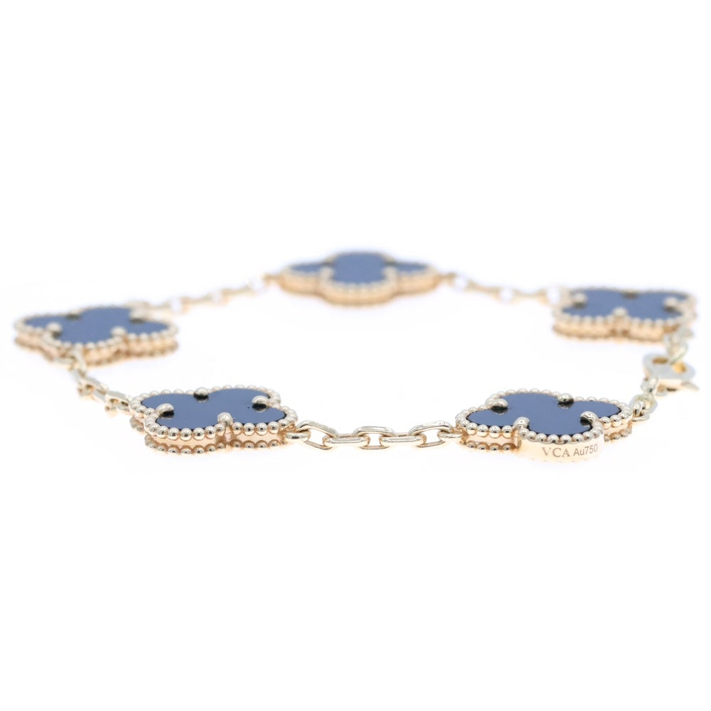 Van Cleef & Arpels(ヴァンクリーフアンドアーペル) ヴィンテージアルハンブラ 5モチーフ ブレスレット オニキス K18YG イエローゴールド/ブラック VCARA41300