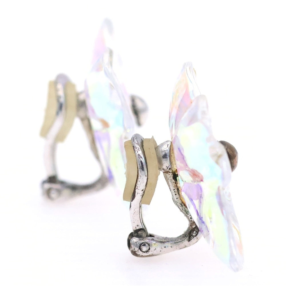 Baccarat(バカラ) フラワー イヤリング イヤーアクセサリー クリア シルバー金具