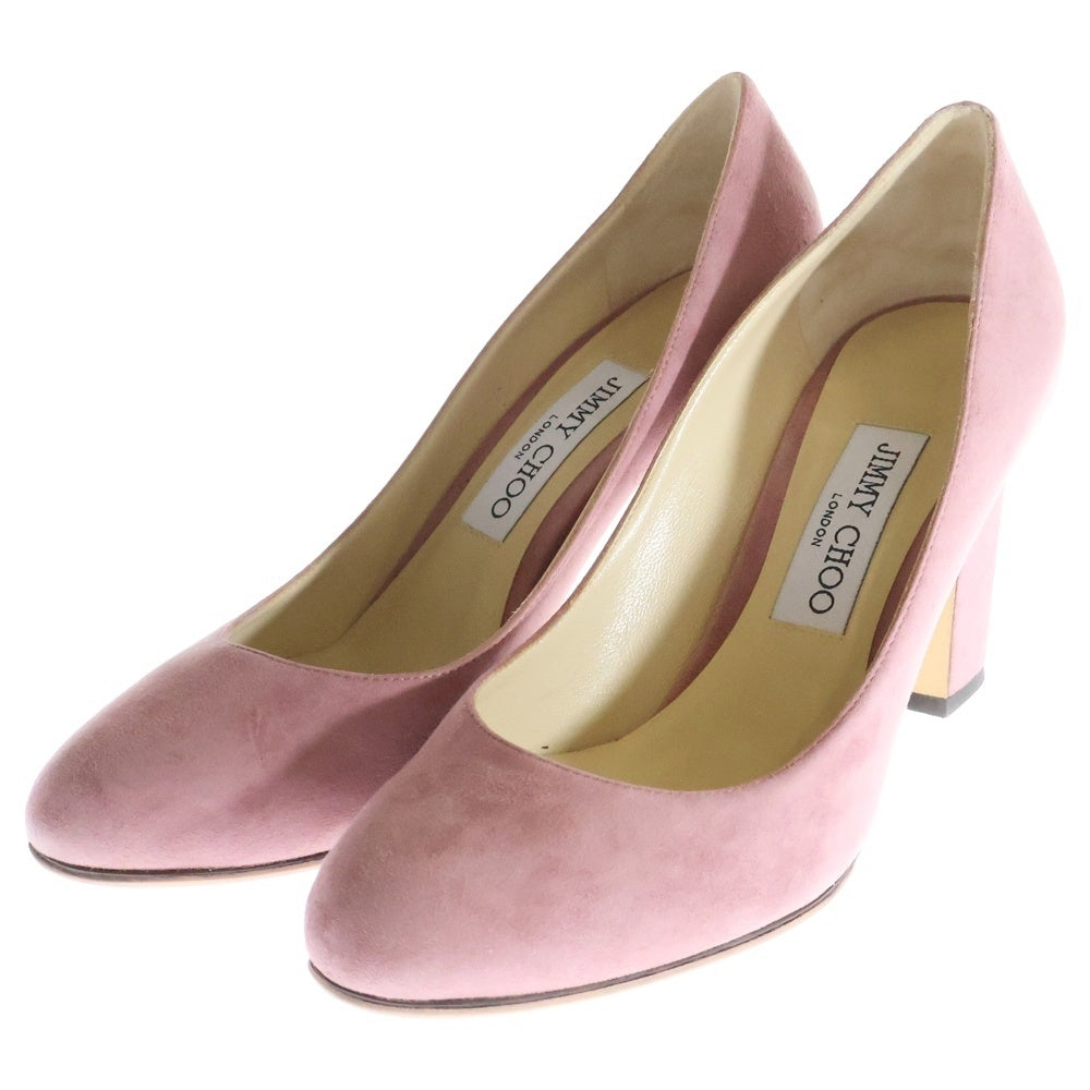 JIMMY CHOO(ジミーチュウ) ヒールパンプス シューズ スウェード ピンク 37 1/2 レディース