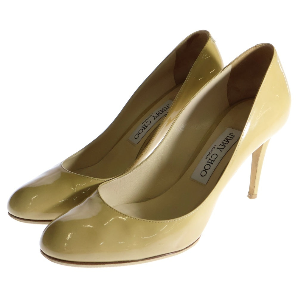 JIMMY CHOO(ジミーチュウ) ヒールパンプス シューズ イエロー エナメル 37 レディース