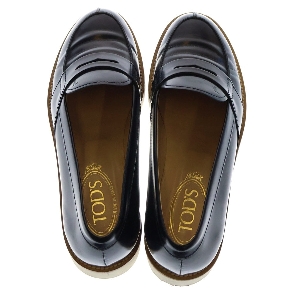 TOD'S(トッズ) コインローファー シューズ ネイビー レザー 37