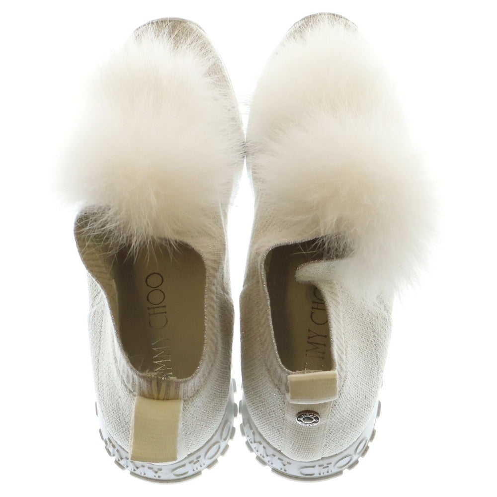 JIMMY CHOO(ジミーチュウ) ファー スニーカー シューズ ホワイト 37 レディース