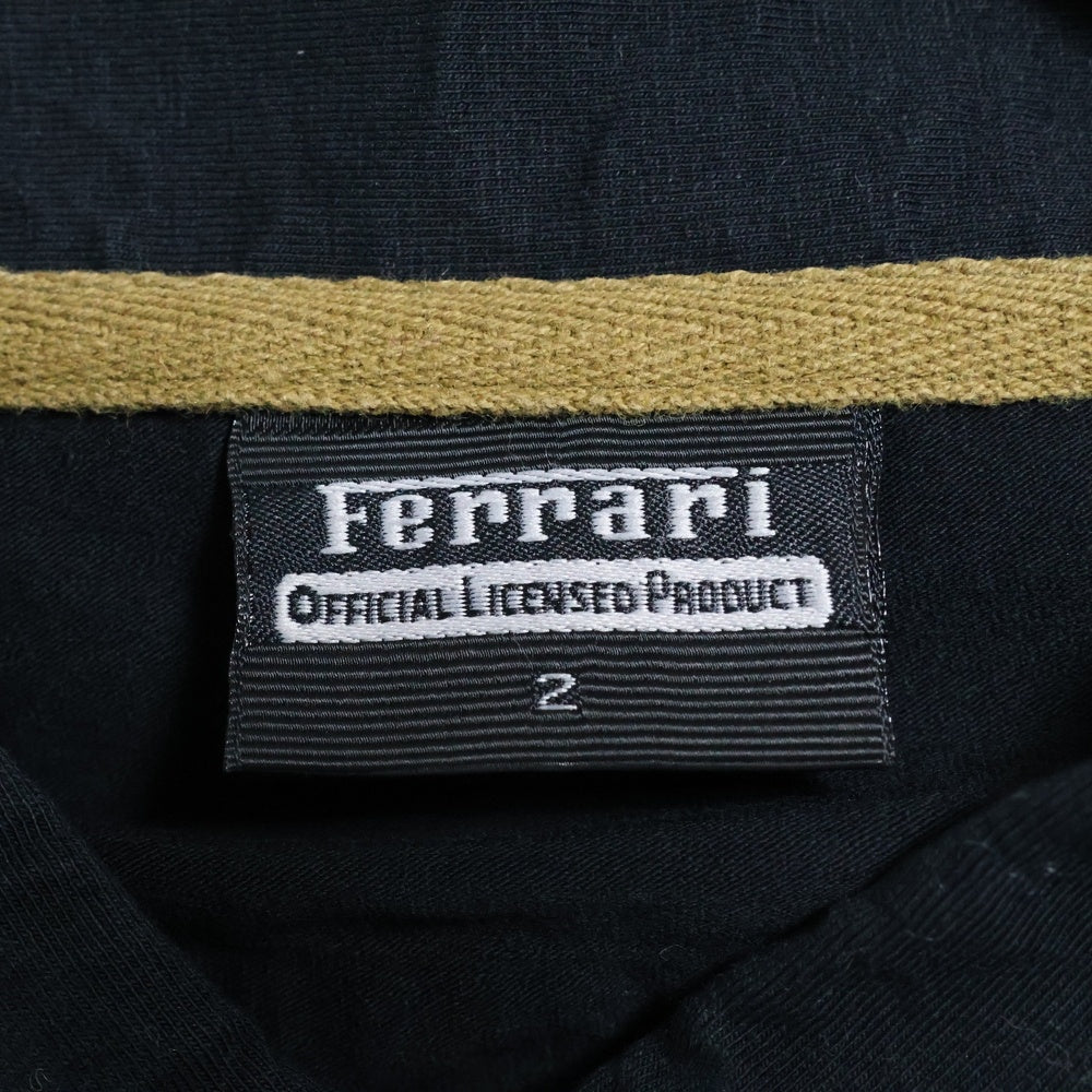 Ferrari(フェラーリ) ワッペンロゴ コットン 半袖ポロシャツ ブラック キッズ