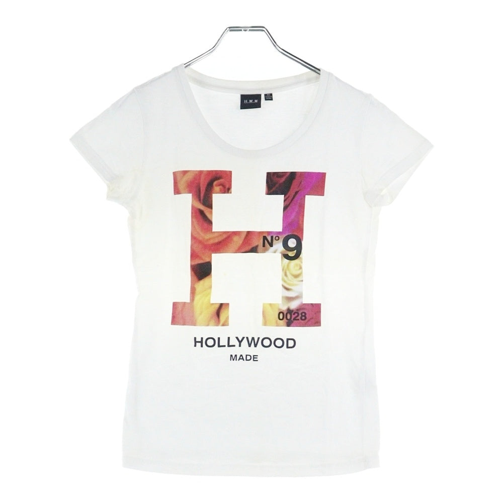 HOLLYWOODMADE(ハリウッドメイド) Hプリント 半袖Tシャツ ホワイト 〇