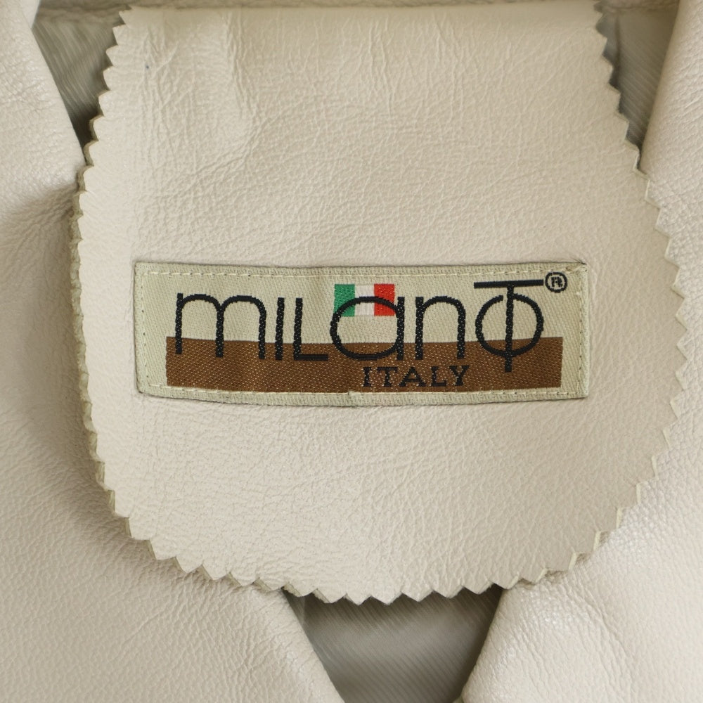NO BRAND(ノーブランド) ミラノ レザージャケット ホワイト