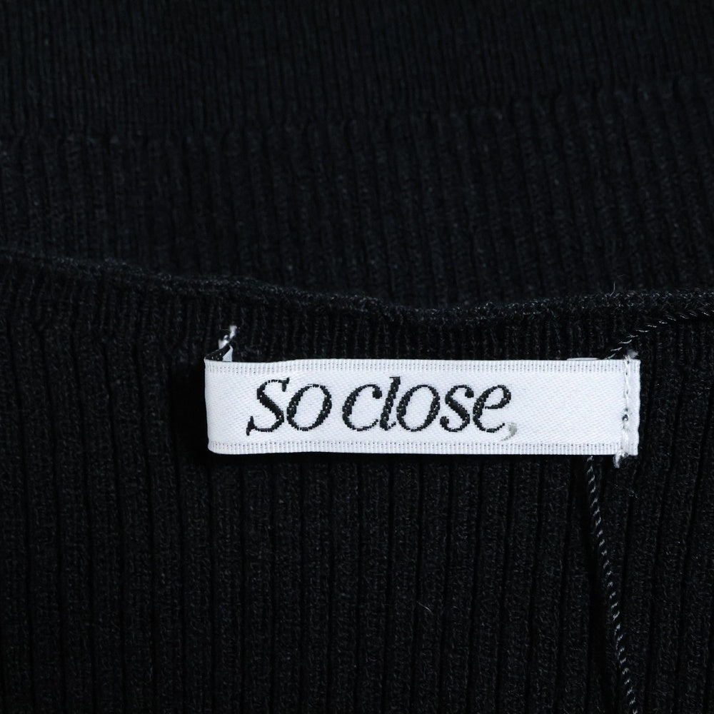 SO close(ソークロース) so close ソークローズ Vネック レーヨン ロングスリーブ 長袖 ニット セーター ブラック レディース