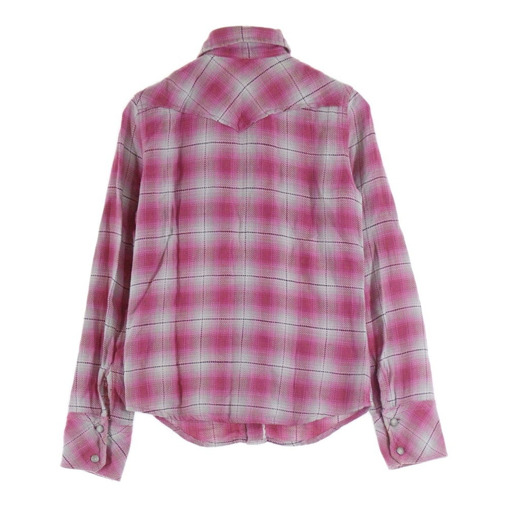FLASH REPORT(フラッシュリポート) 長袖ネルシャツ チェックシャツ ピンク 〇