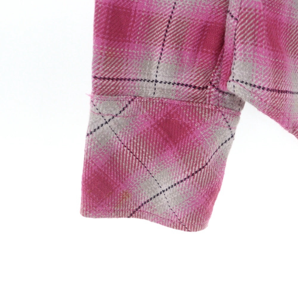 FLASH REPORT(フラッシュリポート) 長袖ネルシャツ チェックシャツ ピンク 〇