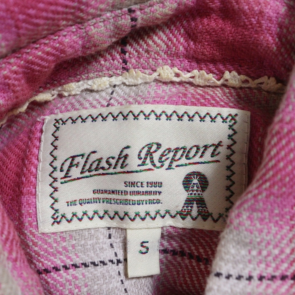 FLASH REPORT(フラッシュリポート) 長袖ネルシャツ チェックシャツ ピンク 〇