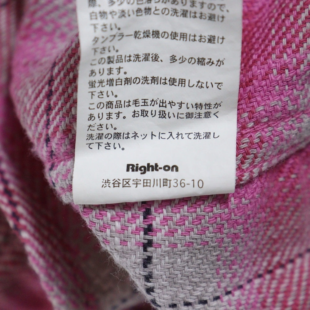FLASH REPORT(フラッシュリポート) 長袖ネルシャツ チェックシャツ ピンク 〇