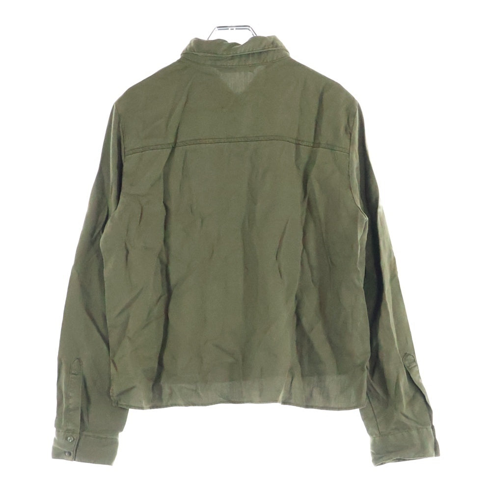 ZARA(ザラ) ZARA ザラ クロップド ショート丈 ロングスリーブ 長袖シャツ カーキ レディース