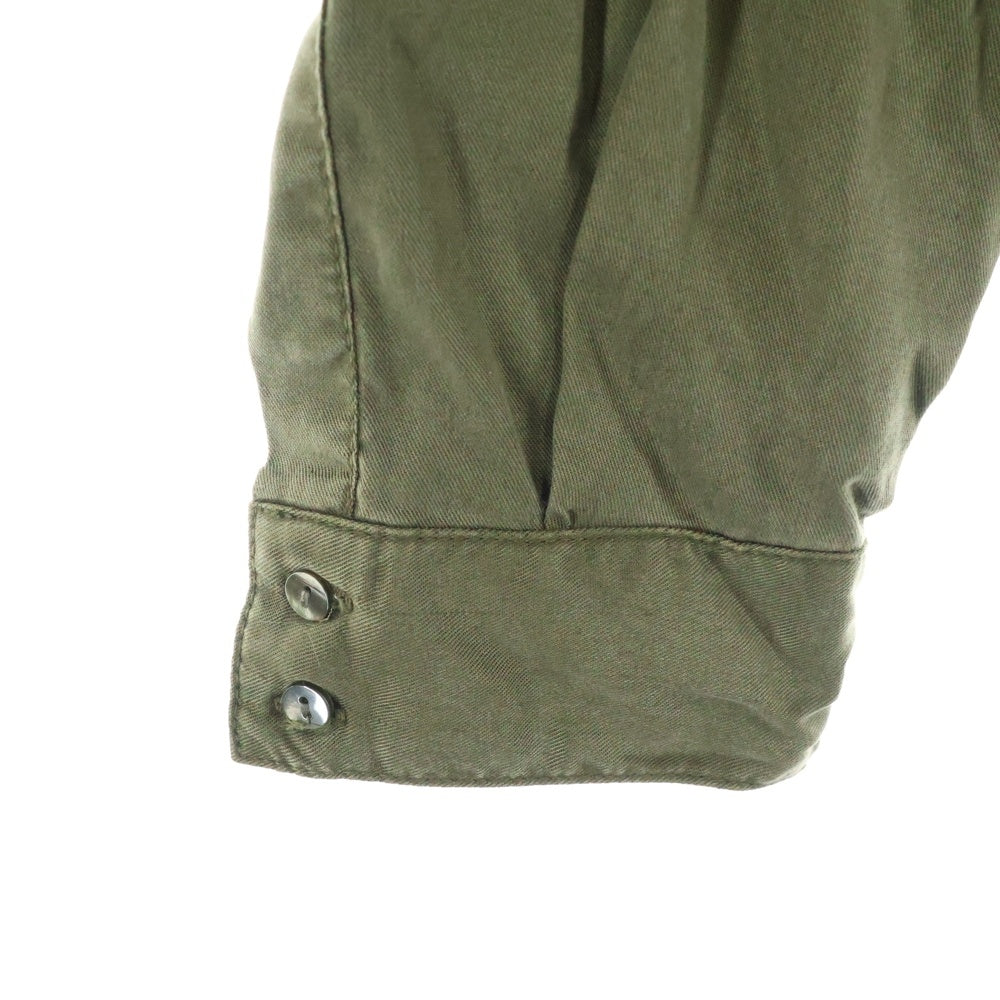 ZARA(ザラ) ZARA ザラ クロップド ショート丈 ロングスリーブ 長袖シャツ カーキ レディース
