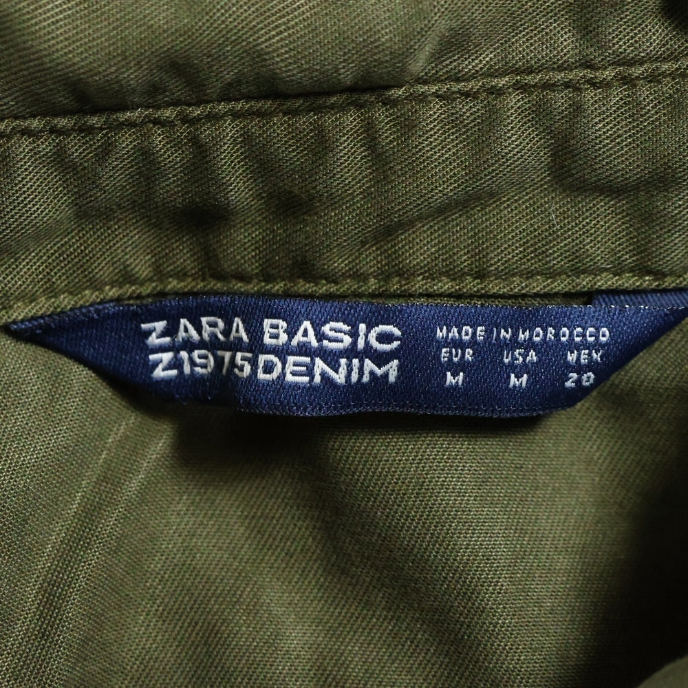 ZARA(ザラ) ZARA ザラ クロップド ショート丈 ロングスリーブ 長袖シャツ カーキ レディース