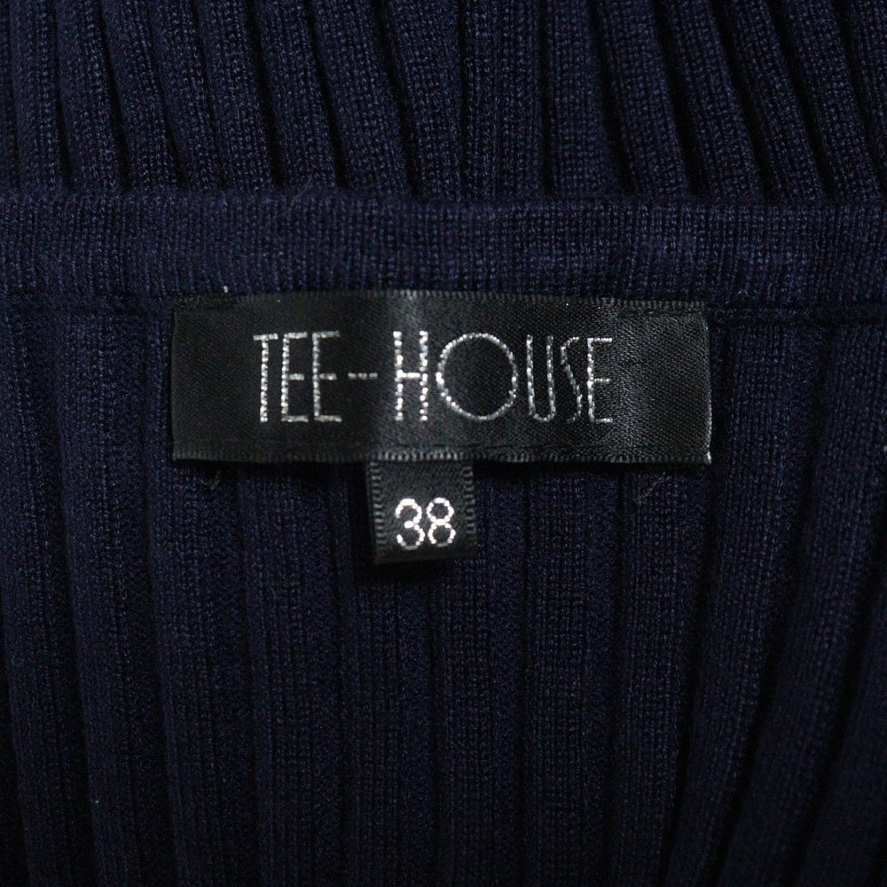 TEE-HOUSE(ティーハウス) リブノースリーブトップス タンクトップ ネイビー 〇