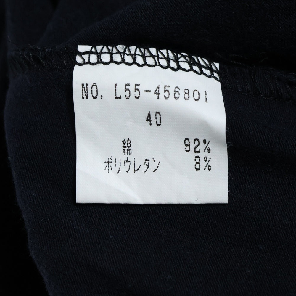 VALENZA PO(ヴァレンザポー) ワンポイントロゴ刺繍 クルーネック 半袖Tシャツ カットソー ネイビー レディース