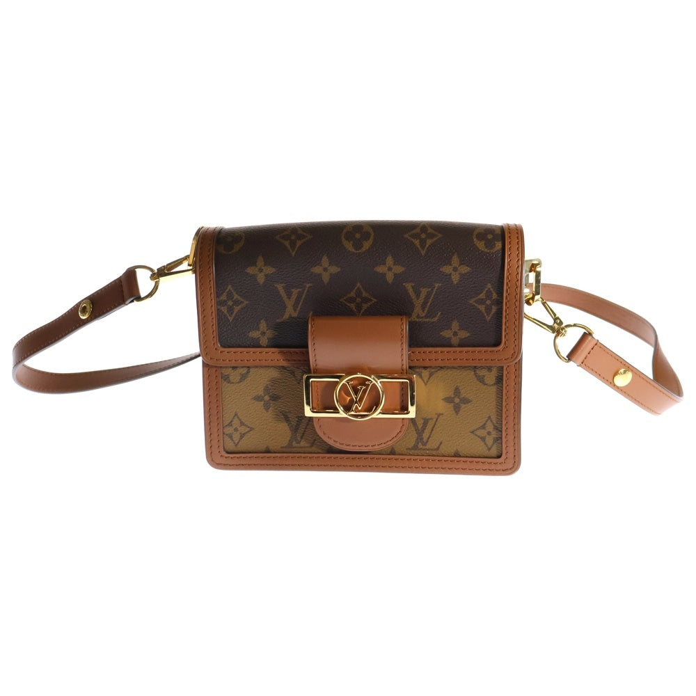 LOUIS VUITTON(ルイヴィトン) モノグラムリバース ドーフィーヌ MINI レザーショルダーバッグ ブラウン レディース M44580