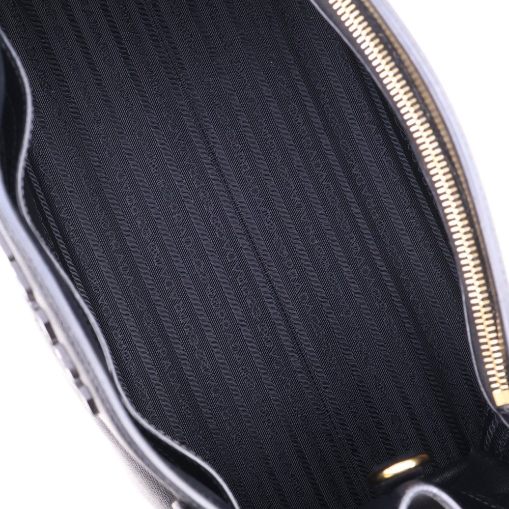 PRADA(プラダ) モノクローム 2way ショルダーバッグ サフィアノ ブラック レザー 1BA156