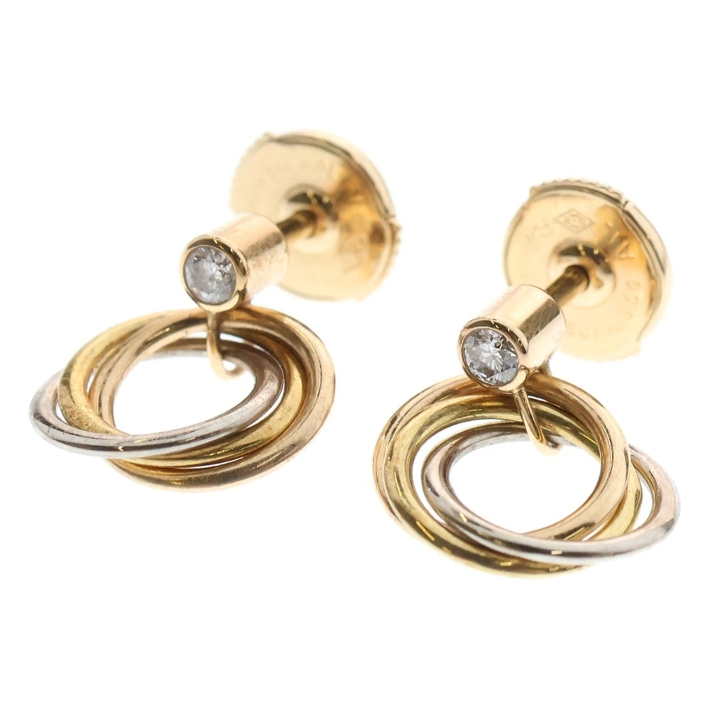 Cartier(カルティエ) トリニティ 1Pダイヤモンド ピアス 750YG/PG/WG イエローゴールド×ピンクゴールド×ホワイトゴールド B8301462 ジュエリー アクセサリー