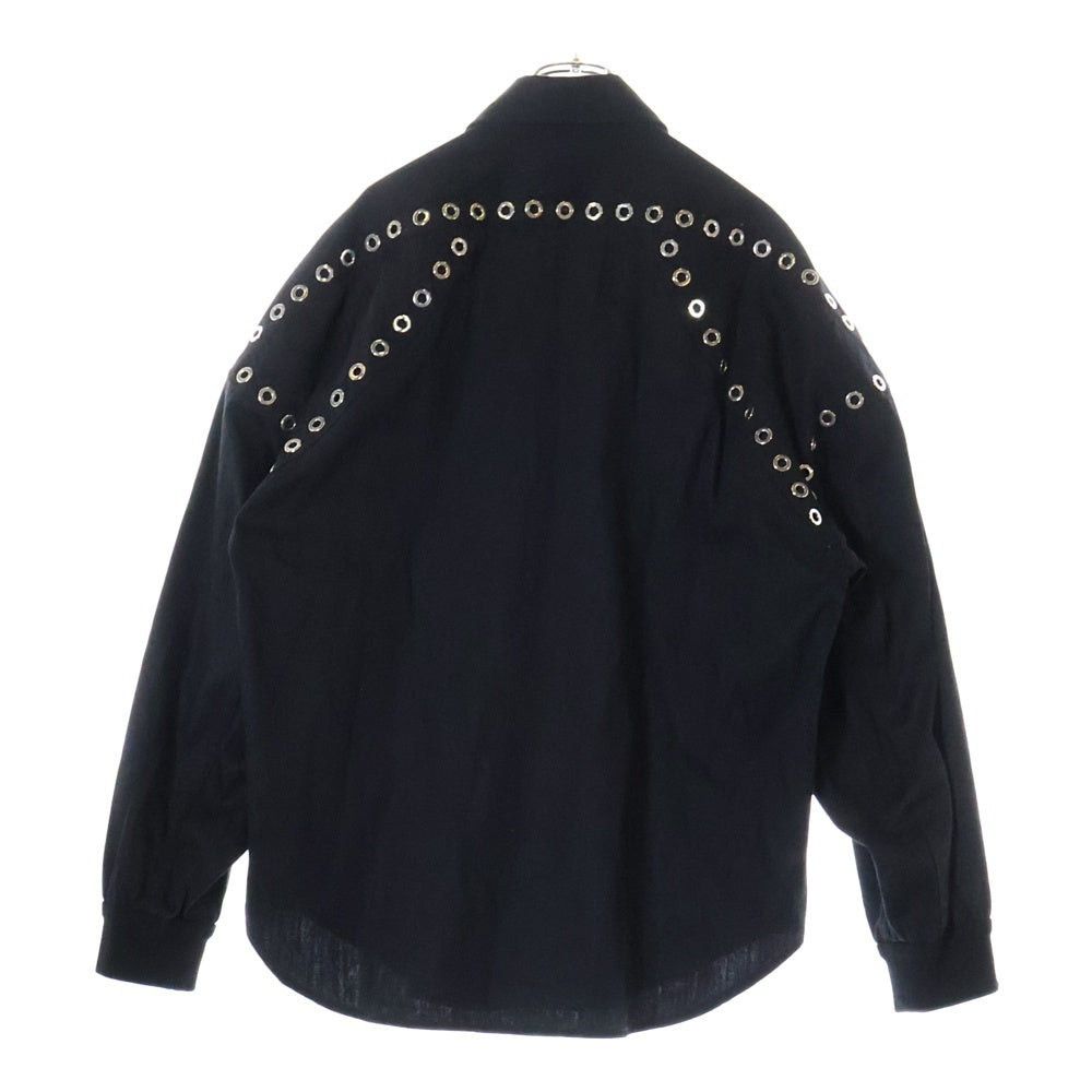 Alexander McQueen(アレキサンダーマックイーン) パンチング デニム シャツ ブラック コットン サイズ44 メンズ
