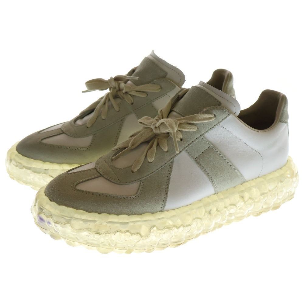 Maison Margiela 22(メゾンマルジェラ) Caviar GERMAN TRAINER キャビア クリアソール ジャーマントレーナー レザー ローカットシューズ スニーカー ホワイト/グレー