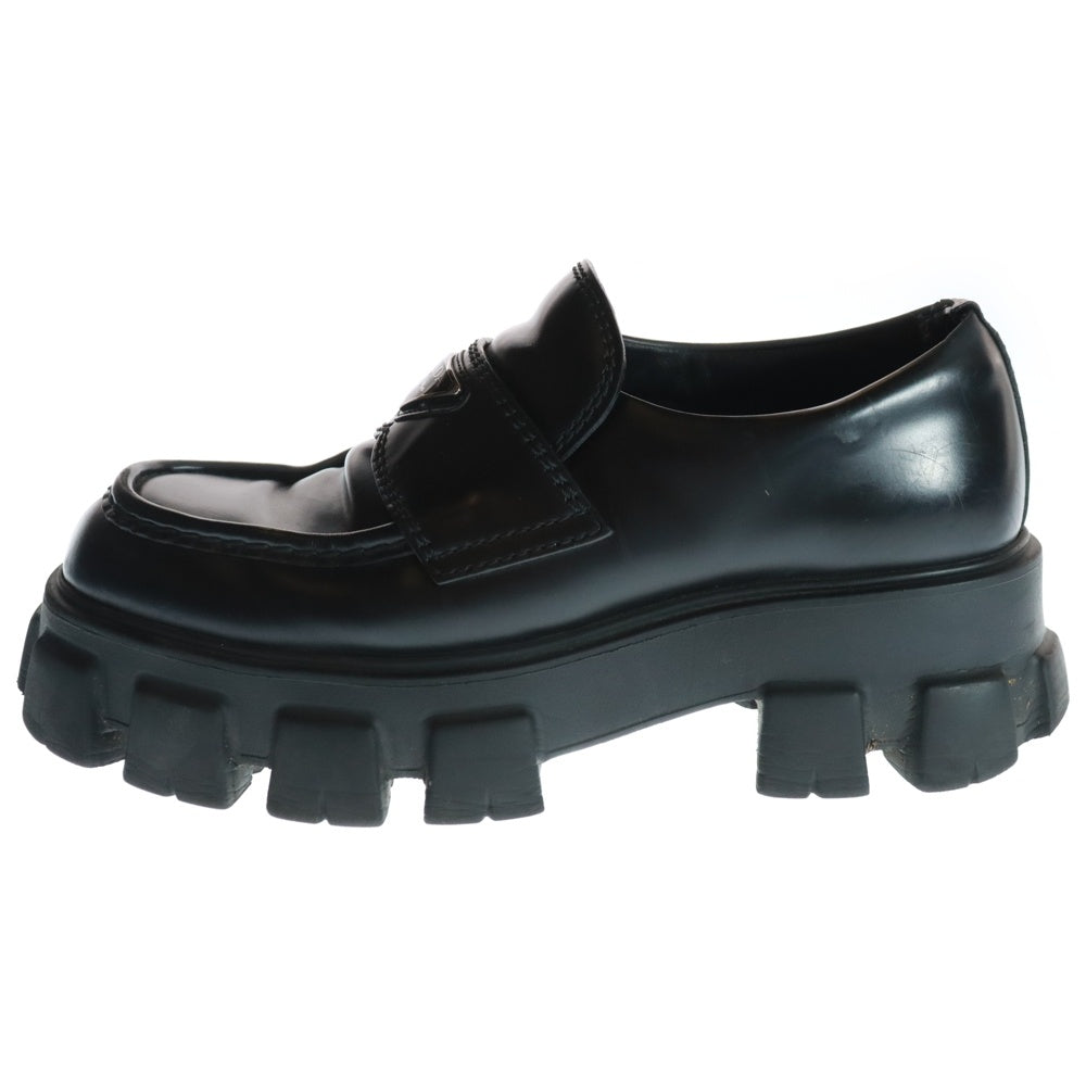 PRADA(プラダ) MONOLITH トライアングルプレート ロゴ モノリス ローファー ローカットシューズ ブラック 2DE129 三角ロゴ