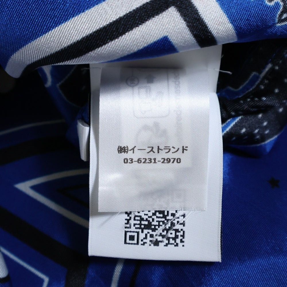 OFF-WHITE(オフホワイト) バンダナ ペイズリー 総柄 サテン オープンカラー 半袖シャツ ブルー/ブラック