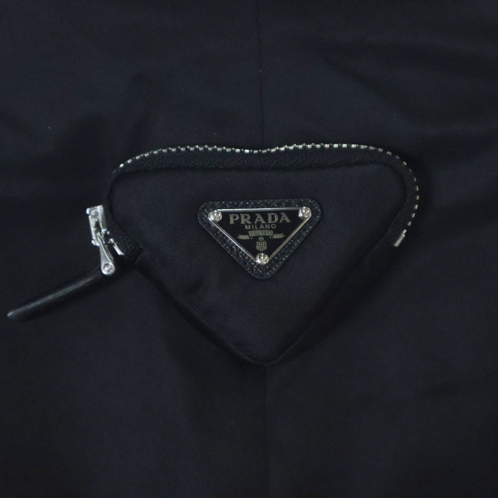 PRADA(プラダ) RE-NYLON リナイロン エコニール トライアングルロゴプレート ポーチ付き 2B テーラードジャケット ブラック レディース 270101 S232 1WQ8