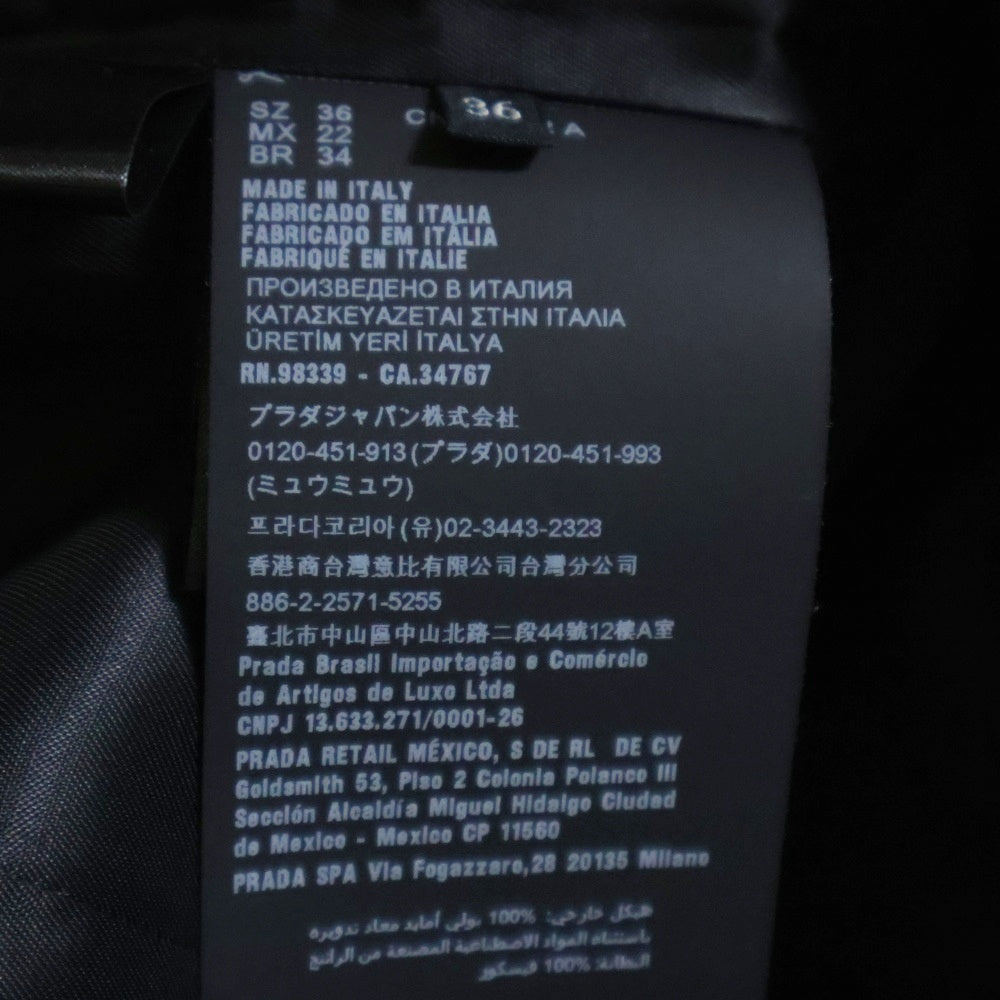 PRADA(プラダ) RE-NYLON リナイロン エコニール トライアングルロゴプレート ポーチ付き 2B テーラードジャケット ブラック レディース 270101 S232 1WQ8