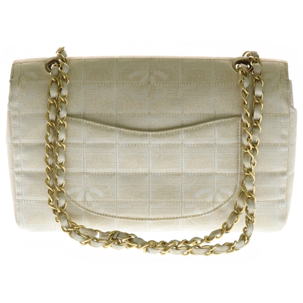 CHANEL(シャネル) ニュートラベルライン Sフラップ Wチェーンキャンパスハンドバッグ ベージュ レディース