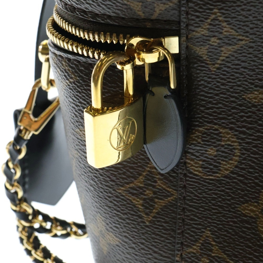 LOUIS VUITTON(ルイヴィトン) モノグラムリバース ヴァニティNV チェーンショルダーバッグ メイクポーチ ミニバッグ ブラウン×ブラック ゴールド金具 レザー×PVC M45165