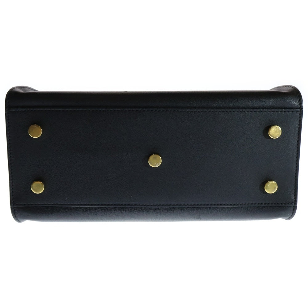 SAINT LAURENT PARIS(サンローランパリ) ベイビーカバス 2wayハンドバッグ ショルダーバッグ ブラック レザー ゴールド金具 424868