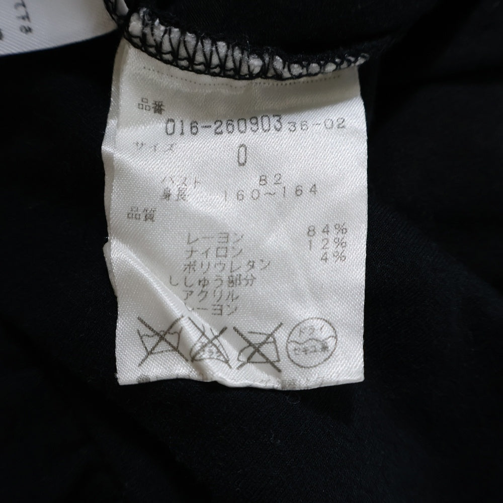 VIVIENNE TAM(ヴィヴィアンタム) フラワー刺繍 ビジュー装飾ロングスリーブカットソー 長袖Tシャツ ネイビー×ゴールド 016-260903