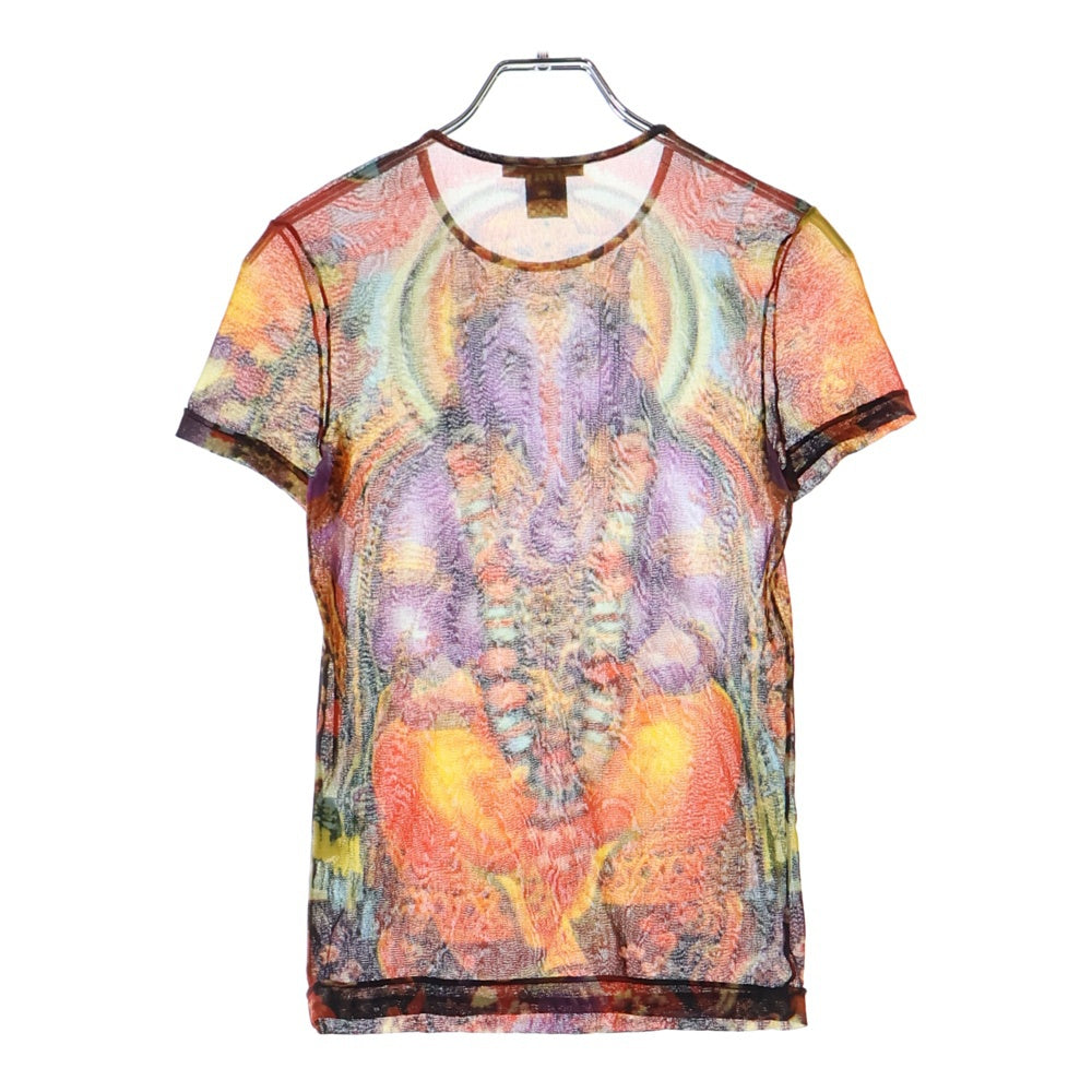 VIVIENNE TAM(ヴィヴィアンタム) ガネーシャプリント セカンドスキン パワーネットシアー半袖Tシャツ マルチ