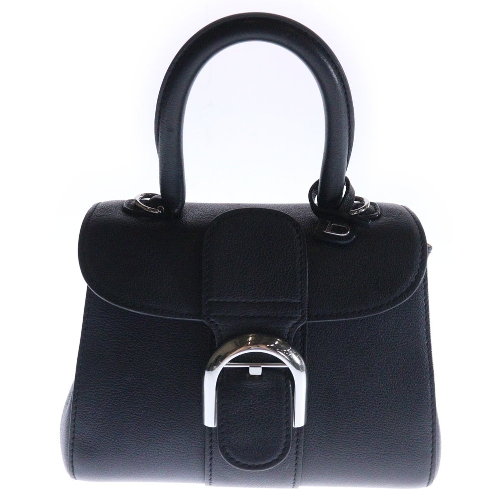 DELVAUX(デルボー) ブリヨン ミニ 2wayハンドバッグ ショルダーバッグ ブラック レザー シルバー金具