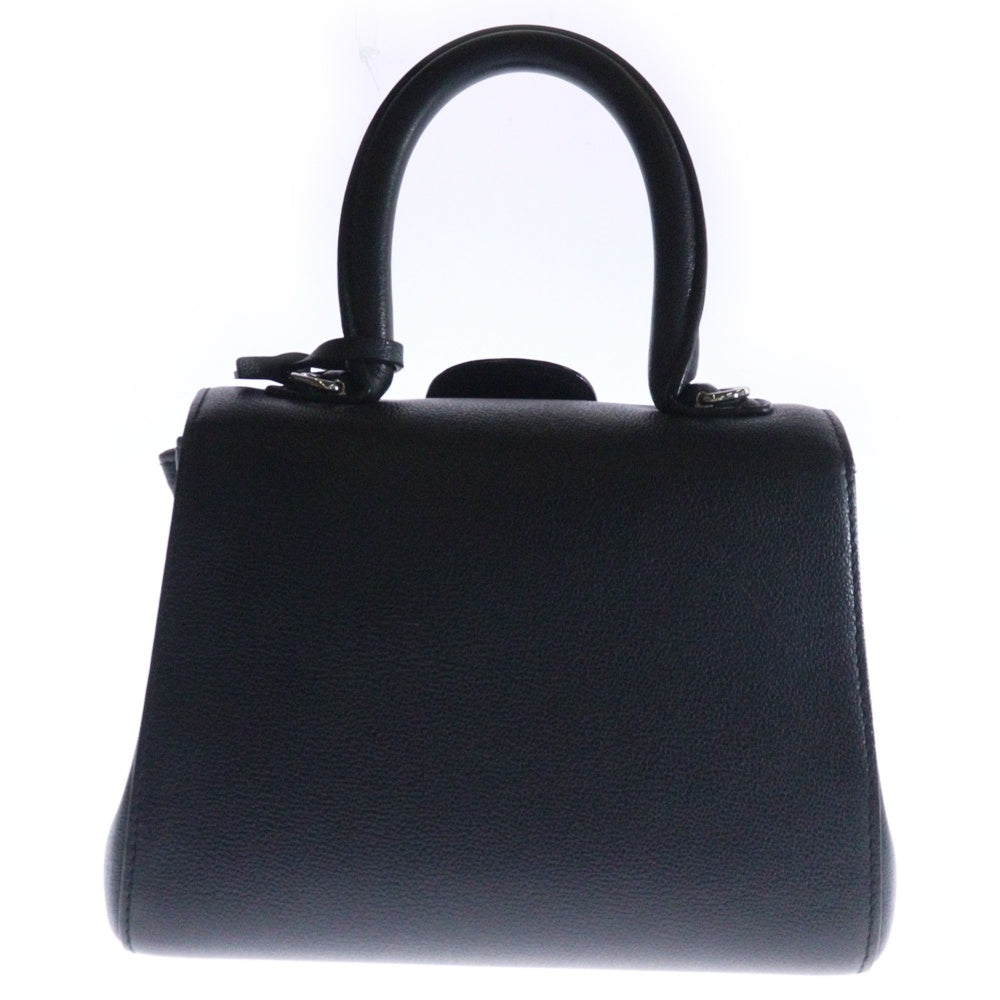 DELVAUX(デルボー) ブリヨン ミニ 2wayハンドバッグ ショルダーバッグ ブラック レザー シルバー金具