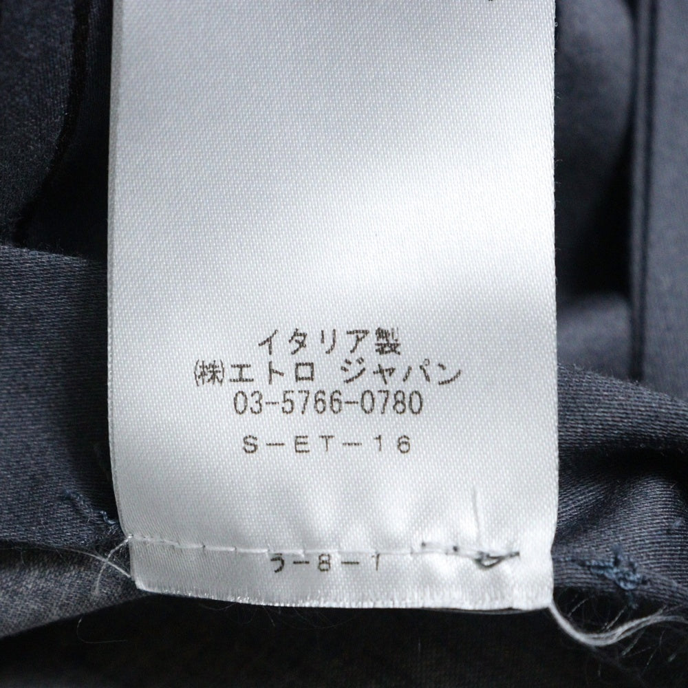 ETRO(エトロ) ペイズリー リーフ 総柄プリント 比翼ボタン コットン ロングスリーブ 長袖シャツ グレー 192-1K819-5787