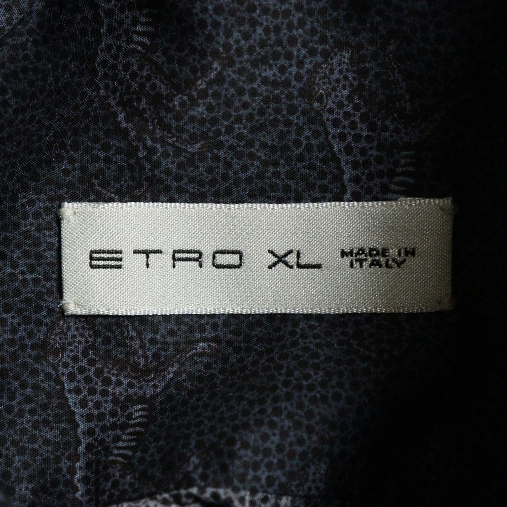 ETRO(エトロ) レオパード 豹 アニマル 総柄 プリント コットン ロングスリーブ 長袖シャツ グレー 191-13190-4735