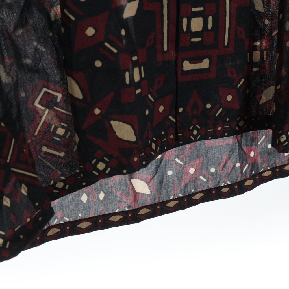 ETRO(エトロ) 幾何学総柄 プリント オープンカラー ロングスリーブ コットン 長袖シャツ ブラック 191-1K734-4748