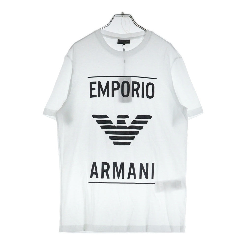 EMPORIO ARMANI(エンポリオアルマーニ) フロントロゴプリント クルーネック 半袖Tシャツ カットソー ホワイト 6G1TE7 1JNQZ