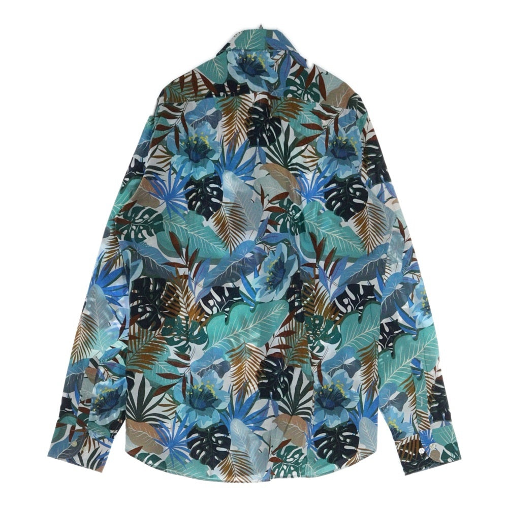 ETRO(エトロ) ハワイアン アロハ 総柄プリント コットン ロングスリーブ 長袖シャツ ブルー 221-13190-4759